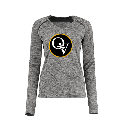 [222770.K94.XS-LOGO1] Ladies Electric Long Sleeve Shirt (Female Adult XS, Black, Logo 1)