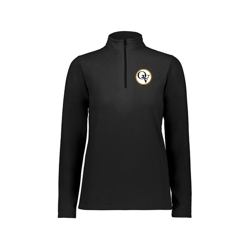 [6864.080.XS-LOGO2] Ladies MicroFleece 1/4 Zip Pullover (Female Adult XS, Black, Logo 2)