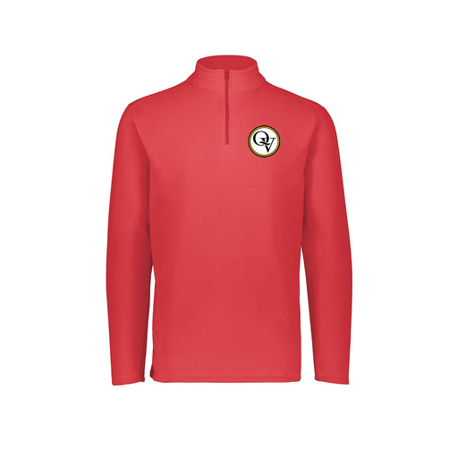[6863.083.XS-LOGO2] Men's MicroFleece 1/4 Zip Pullover (Adult XS, Red, Logo 2)
