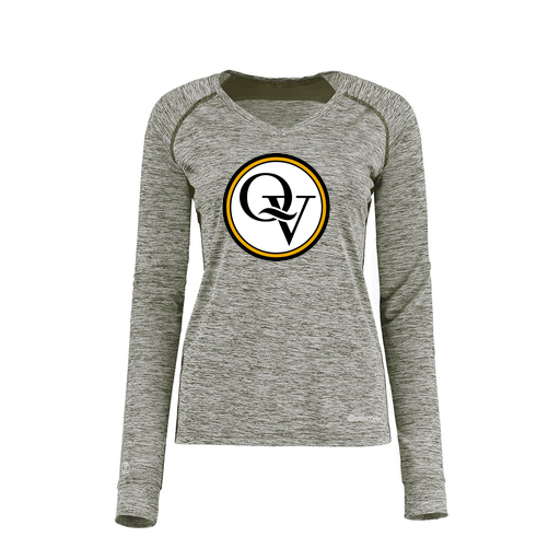 [222770.K94.XS-LOGO2] Ladies Electric Long Sleeve Shirt (Female Adult XS, Gray, Logo 2)