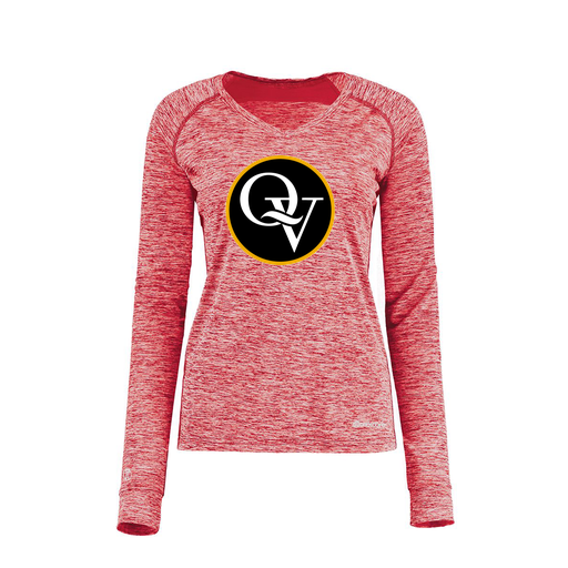 [222770.T20.XS-LOGO1] Ladies Electric Long Sleeve Shirt (Female Adult XS, Red, Logo 1)