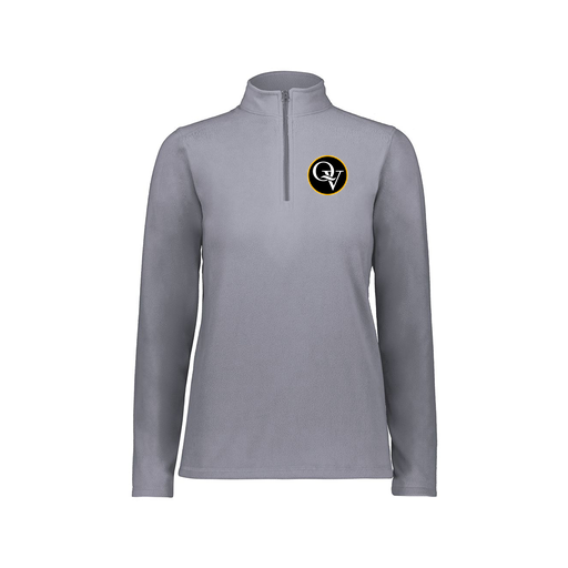 [6864.059.XS-LOGO1] Ladies MicroFleece 1/4 Zip Pullover (Female Adult XS, Gray, Logo 1)