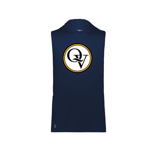 [222590.065.XS-LOGO2] Men's CoolDry Sleeveless Hoodie (Adult XS, Navy, Logo 2)
