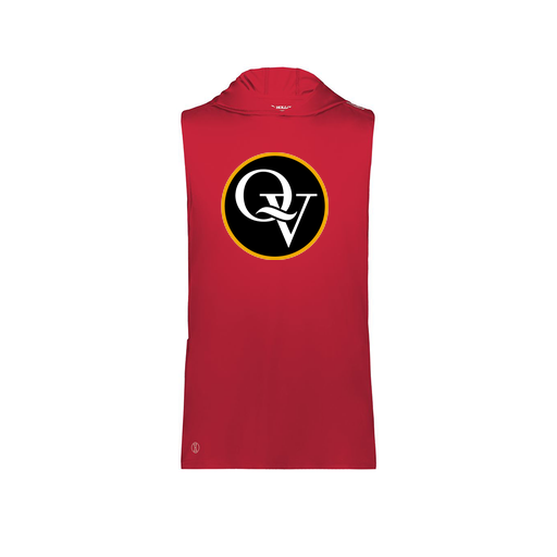 [222590.083.XS-LOGO1] Men's CoolDry Sleeveless Hoodie (Adult XS, Red, Logo 1)