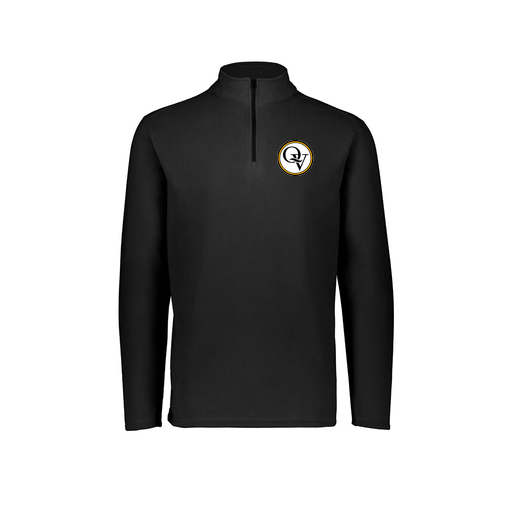 [6863.080.XS-LOGO2] Men's MicroFleece 1/4 Zip Pullover (Adult XS, Black, Logo 2)