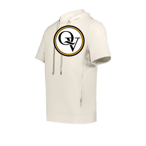 [222505.907.S-LOGO2] Men's Venturs Soft Knit Short Sleeve Hoodie (Adult S, White, Logo 2)