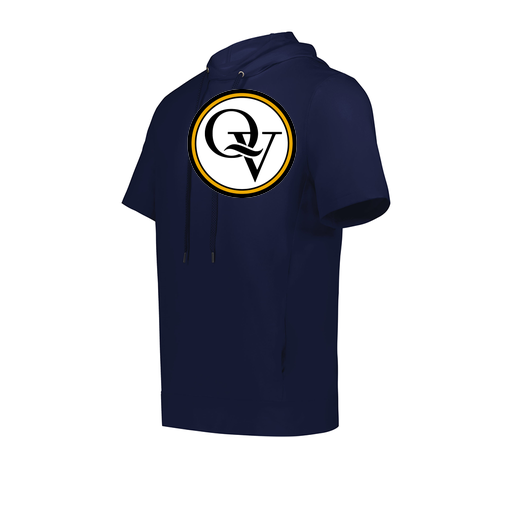 [222505.065.S-LOGO2] Men's Venturs Soft Knit Short Sleeve Hoodie (Adult S, Navy, Logo 2)